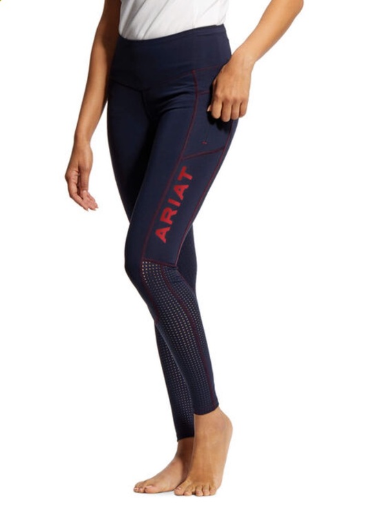 Ariat Pants - Ariat women’s EOS Full Seat navy Riding Tight size medium red logo and stitching
